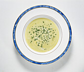 Bowl of leek and potato soup