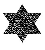 Crowd of people on a star shape, illustration