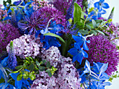 Purple and blue bouquet, close-up
