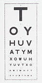 Letters chart used for eye tests