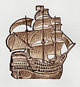 Ship of the Line warship, illustration