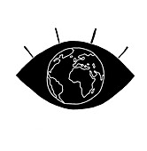 Eye as globe, conceptual illustration