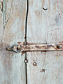 Rusty hinge on door