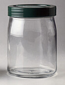 Clear jar with green lid