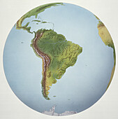 Map of South America, illustration