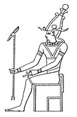Pharaoh sitting on his throne, illustration