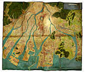 Topographical map of Hiroshima, Japan