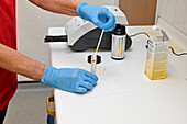 Testing for blood in a urine sample