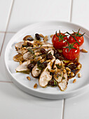 Balsamic chicken with olives and pistachio nuts