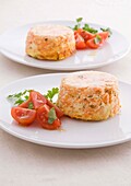 Carrot and tarragon timbales with Gruyere cheese