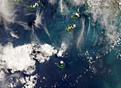 Anak Krakatau volcanic eruption, satellite image