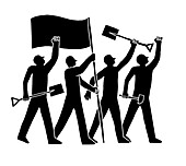 Workers protesting, illustration