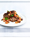 Pork and fennel sausages with fresh tomato salsa