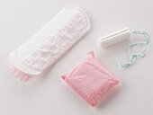 Pantyliner, packed sanitary pad and tampon