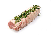 Whole noisette of lamb tied and topped with rosemary