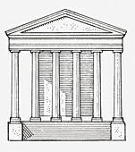 Classical Greek temple, illustration
