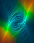 Gravity waves from merging neutron stars, illustration