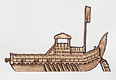 Panokseon, multi decked Korean warship, illustration