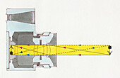 Diagram of camera showing projection of an object onto film