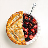 Blackberry and apple pie