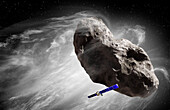 Spacecraft rendezvous with a comet, illustration