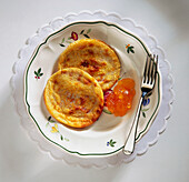 French apricot jam pancakes
