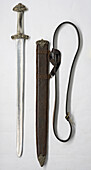 Anglo-Saxon sword and leather scabbard