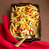 Baked penne with dolcelatte cheese and radicchio