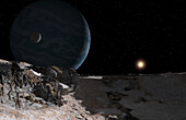 Exoplanet Kepler 421 b, illustration