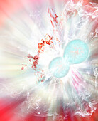 Neutron stars colliding, illustration