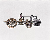 Nicolas Cugnot's steam-powered road vehicle, illustration