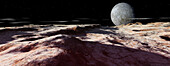 Surface of Pluto, illustration