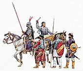 Seljuk tribesman soldiers, illustration