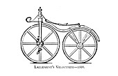 Lallement's velocipede, 19th century illustration