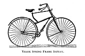 Velox spring frame safety bicycle, 19th century illustration