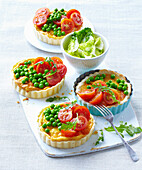 Small quiches with summer vegetables