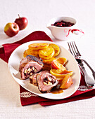 Stuffed duck breast with dried fruits and ginger
