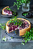 Wild blueberry cream pie