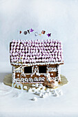 Gingerbread house with mini marshmallows