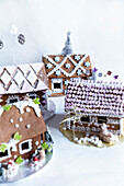 Decorated gingerbread houses