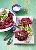 Beetroot pancakes