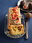 Sweet loaf with coconut topping and figs