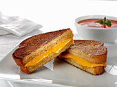 Classic grilled Cheddar cheese sandwich made on light wheat bread