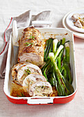 Chicken roll with nut filling