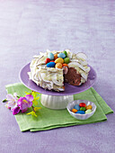 Easter wreath with coconut cream