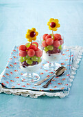 Fruit dessert in goblet