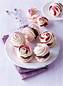 Meringues with chocolate cream and beetroot