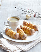Small cream rolls (tubes) with Napoleon cream