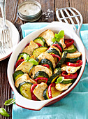 Gratinated chicken breast with zucchini