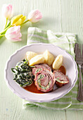 Lamb roll with spinach